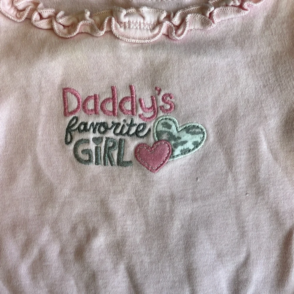 Carter’s Baby Girl Long Sleeve Ruffle Onesie Bodysuit “Daddy’s Favorite Girl”